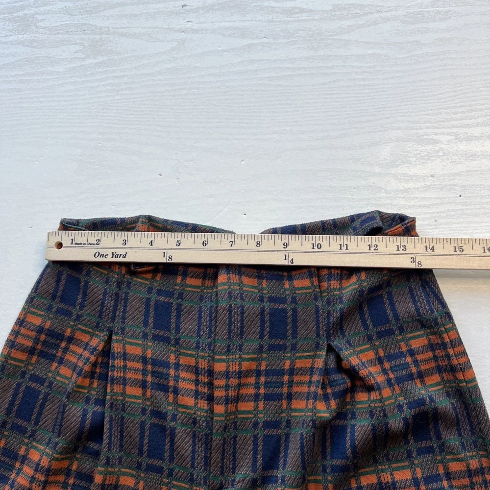 Free People Pants Womens S Brecan High Rise Pleated Plaid Ankle Crop
